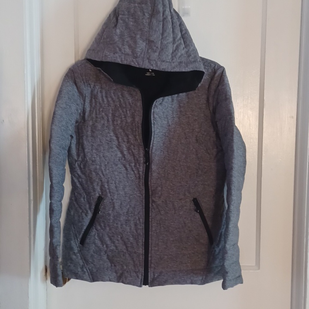HFX hooded jacket women's size large gray black